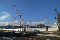 広島サッカースタジアム建設中