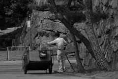 広島城清掃作業