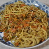 豚バラ肉とﾋﾟーマンのパスタ