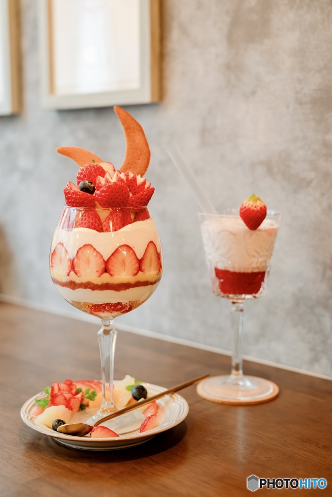 いちごミルク&いちごパフェ