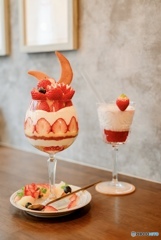 いちごミルク&いちごパフェ