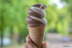 チョコとバニラのミックスソフトクリーム