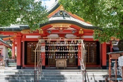 風鈴が並ぶ神社