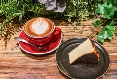 カフェラテとバスクチーズケーキ