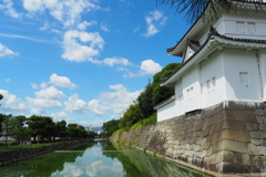 二条城　空に秋晴れの空