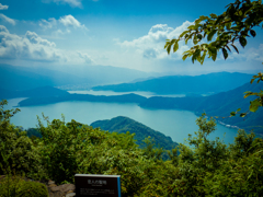 福井県三方五湖　山頂公園から望む