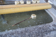 金剛峰寺　手水舎、完全にフリーズ③