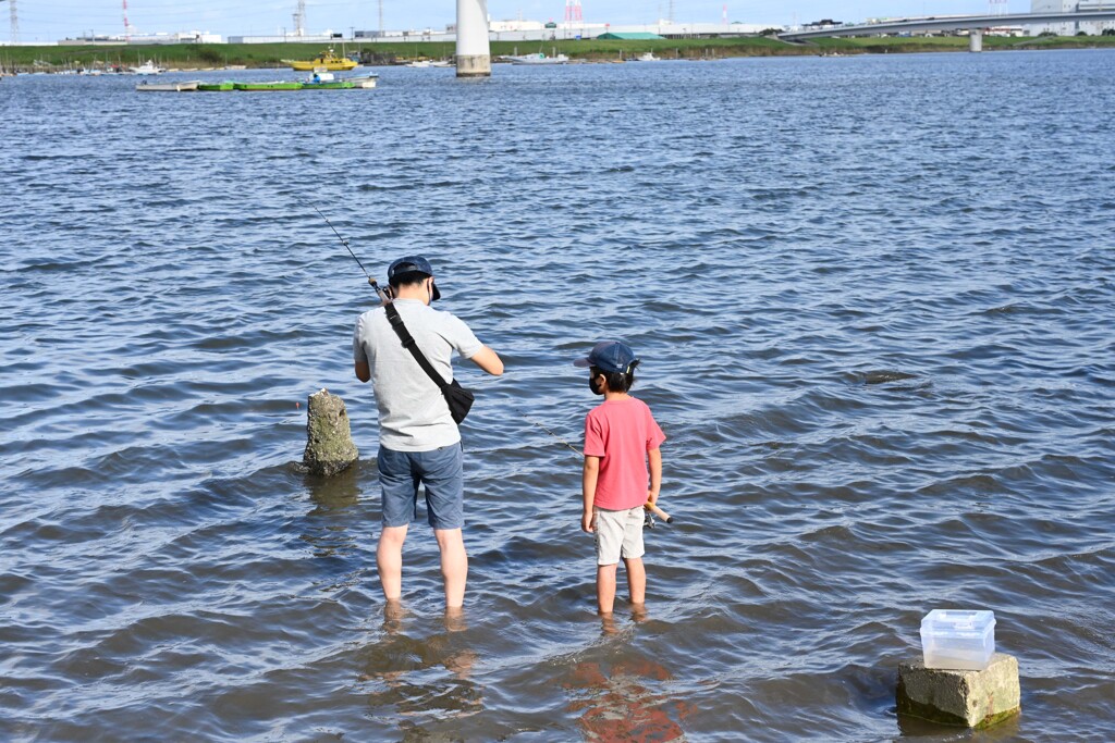 江戸川釣り親子