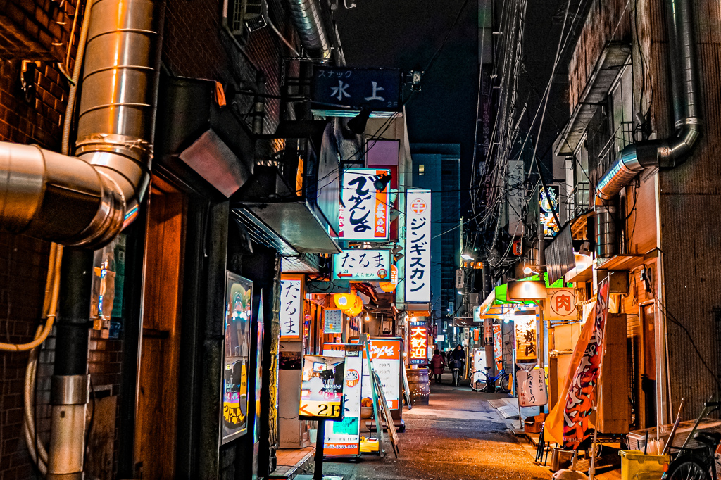 立ち呑み屋が似合う　下町の路地裏