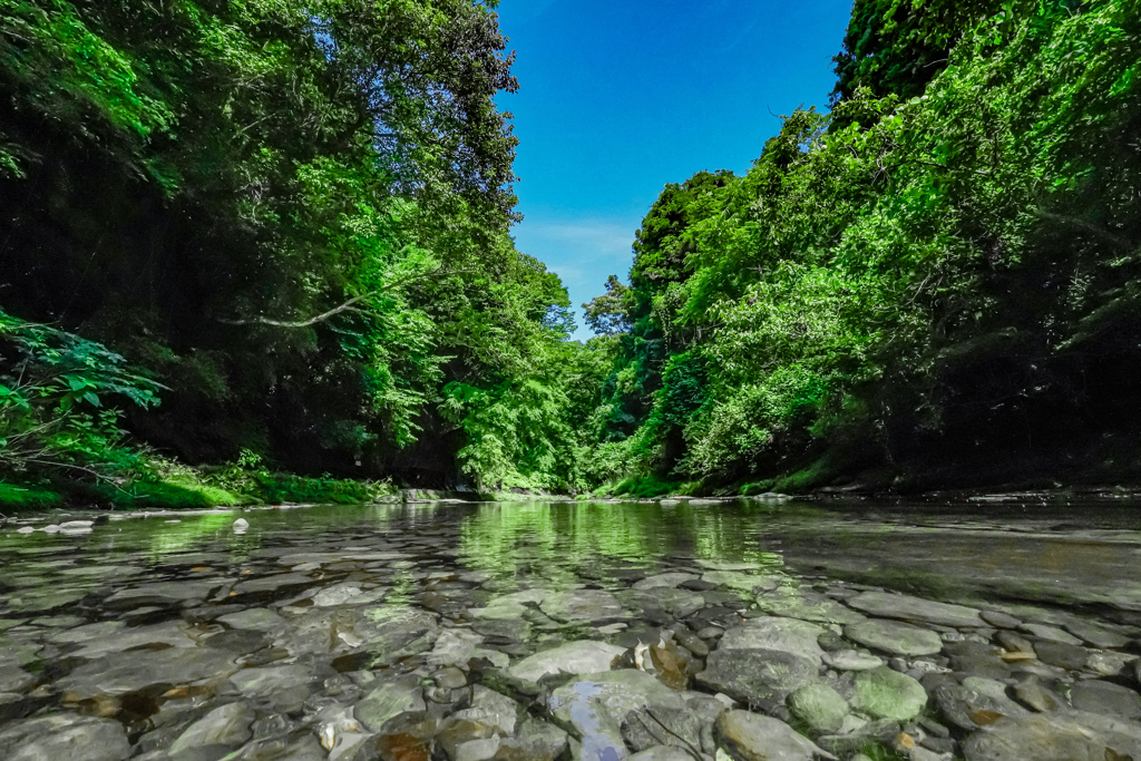 養老渓谷　どこまでも続く？？透き通った水