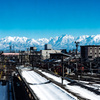 高岡駅から望む立山連峰