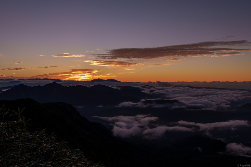 見晴らし台からの夕焼け