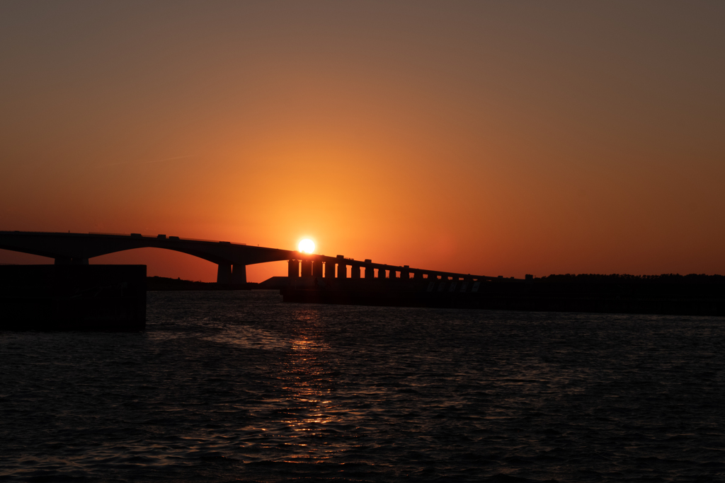 浜名湖今切の夕日
