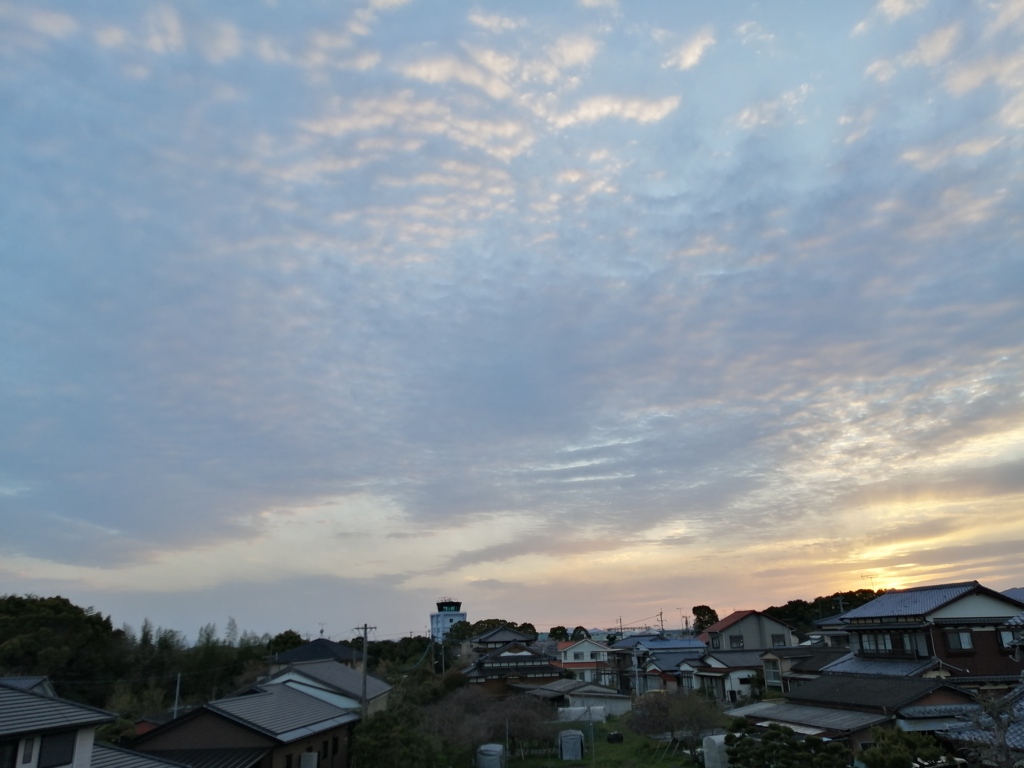 柔らかな夕焼け。