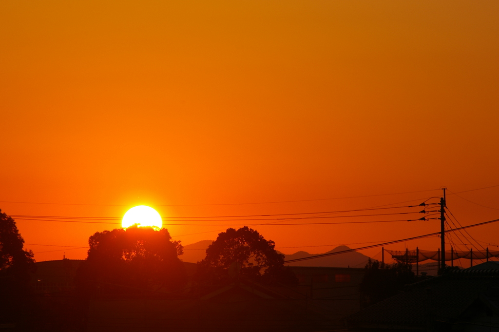 夕日にさよなら。