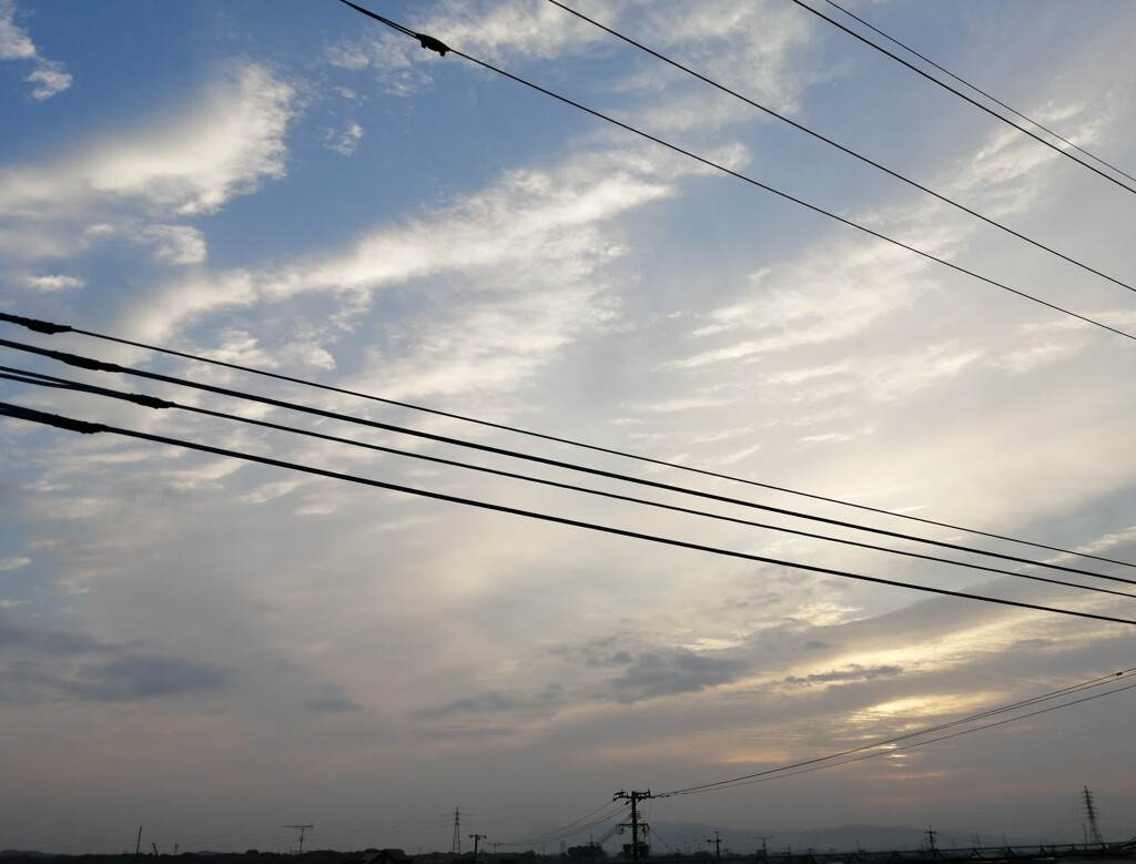 朝の空を見上げて。