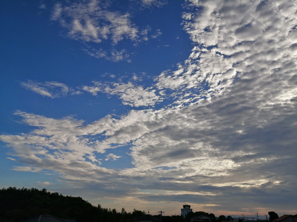 空の景色の流れ。