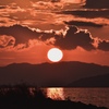 湖岸夕暮れ