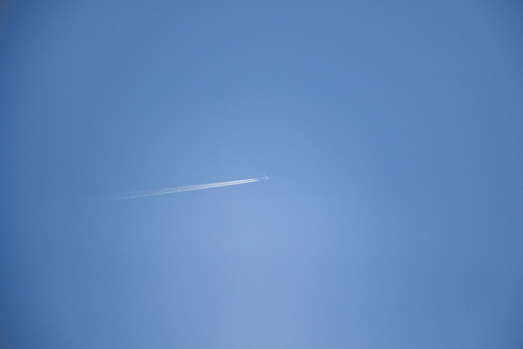飛行機雲　どこ行くの？