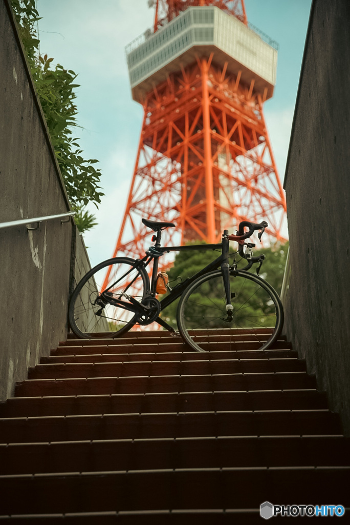 Tokyo tower with bicycle