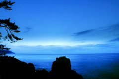 碁石夕景