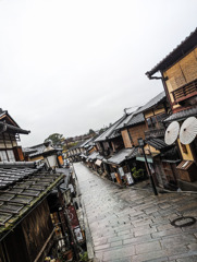 小雨降る京都