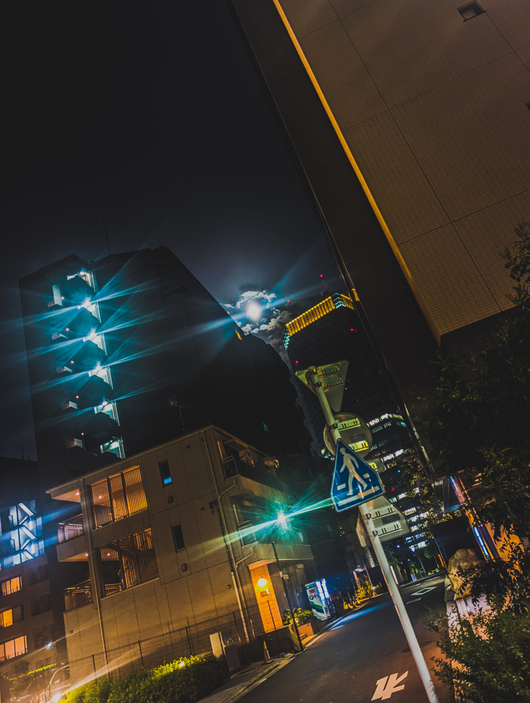 夜空の月明かり