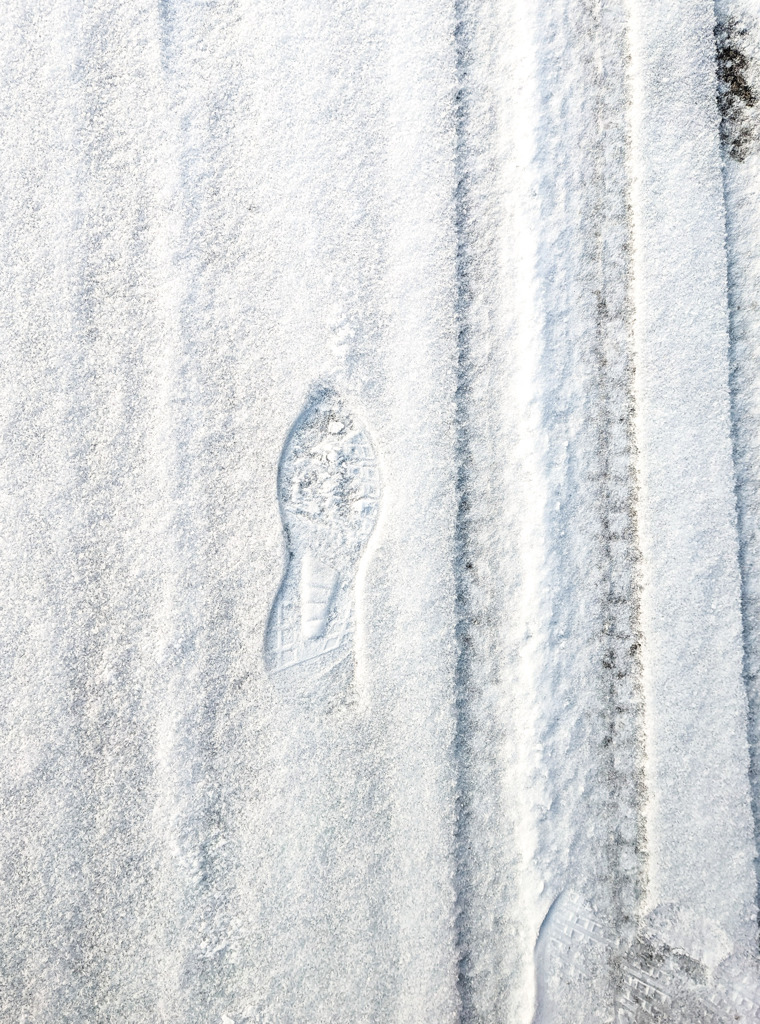 雪上の足跡