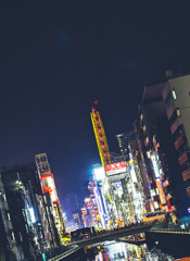 夜の橋の上から