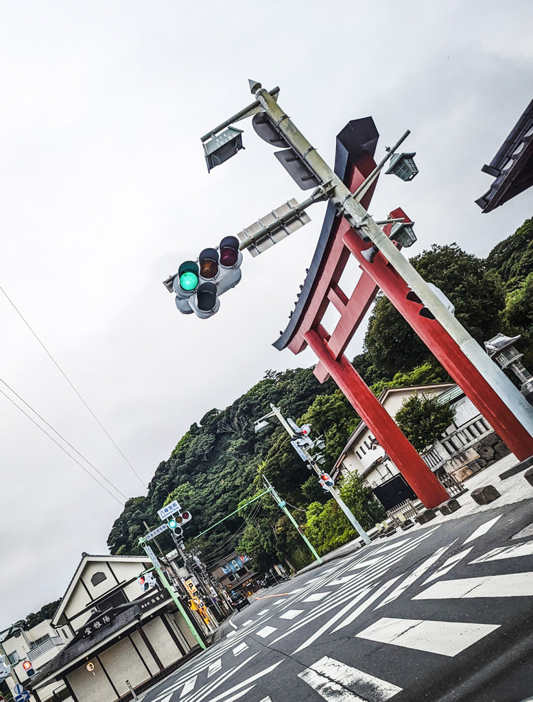朝一の鶴岡八幡宮