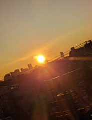 昇る朝陽