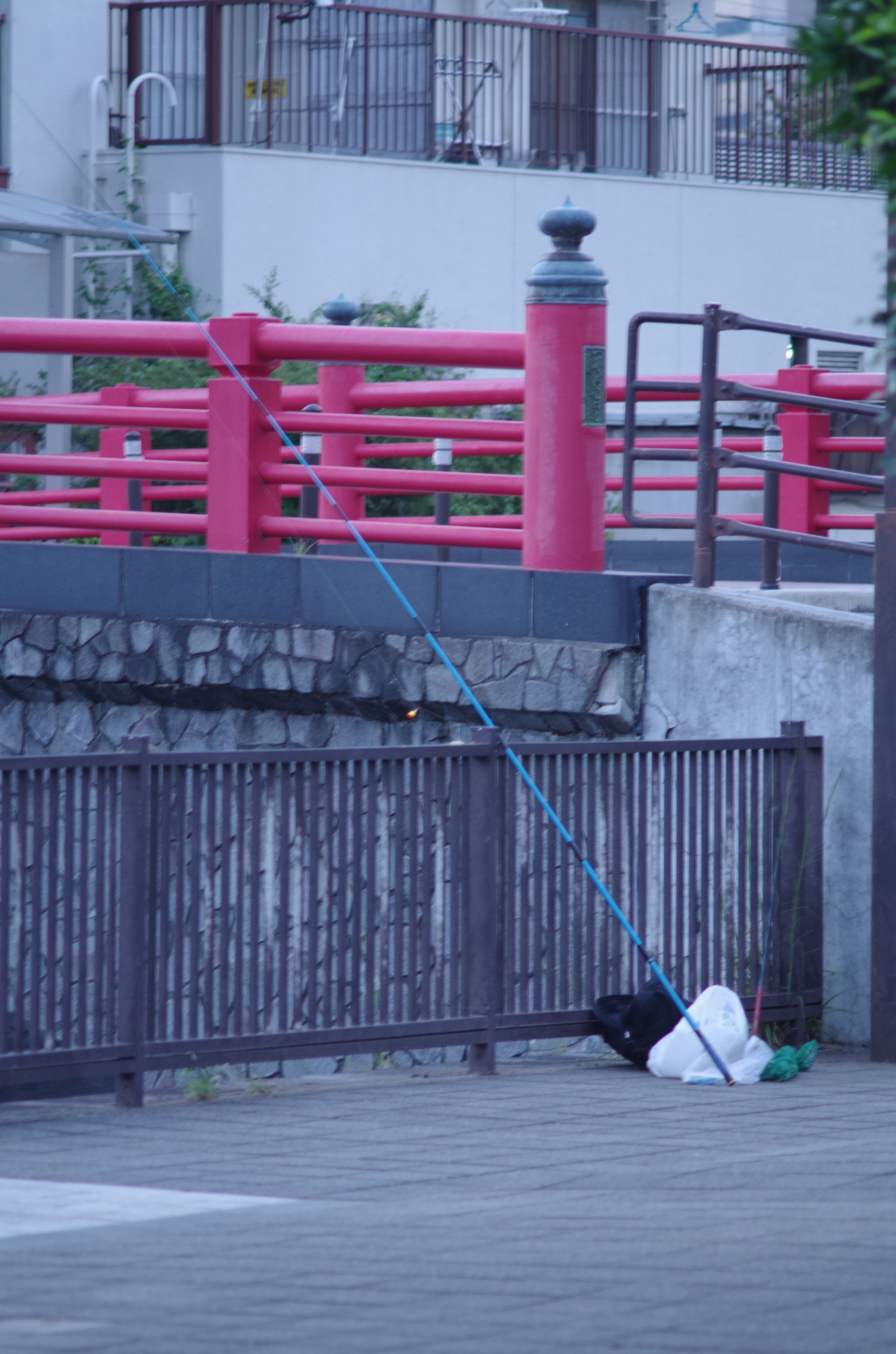 佃小橋と釣り竿