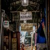 商店街の踏切