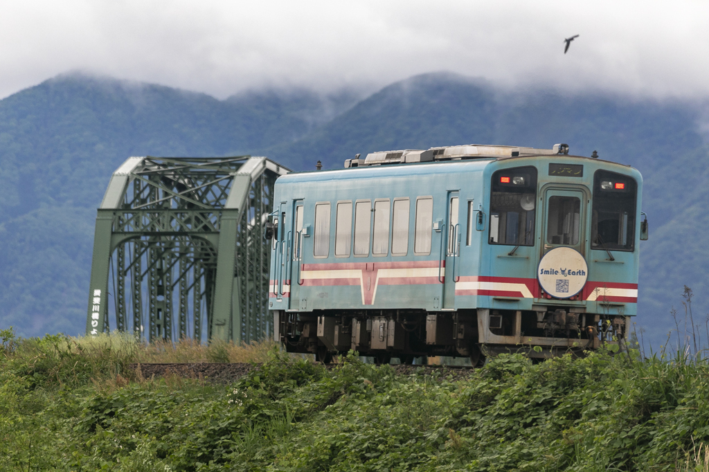 揖斐川橋梁　樽見鉄道と鳥