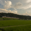 夏の夕刻 田園越える