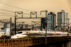 名古屋高層ビル群の見える鉄道風景⑤　-N700S-