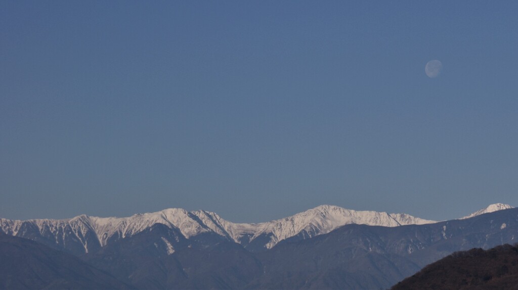 月と南アルプス 日川 山梨市日川 山梨県 DSC07572 312