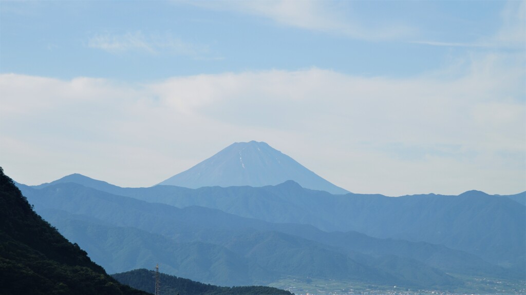 日本の風景 富士山 大沢バス停 山梨市 山梨県 DSC03637