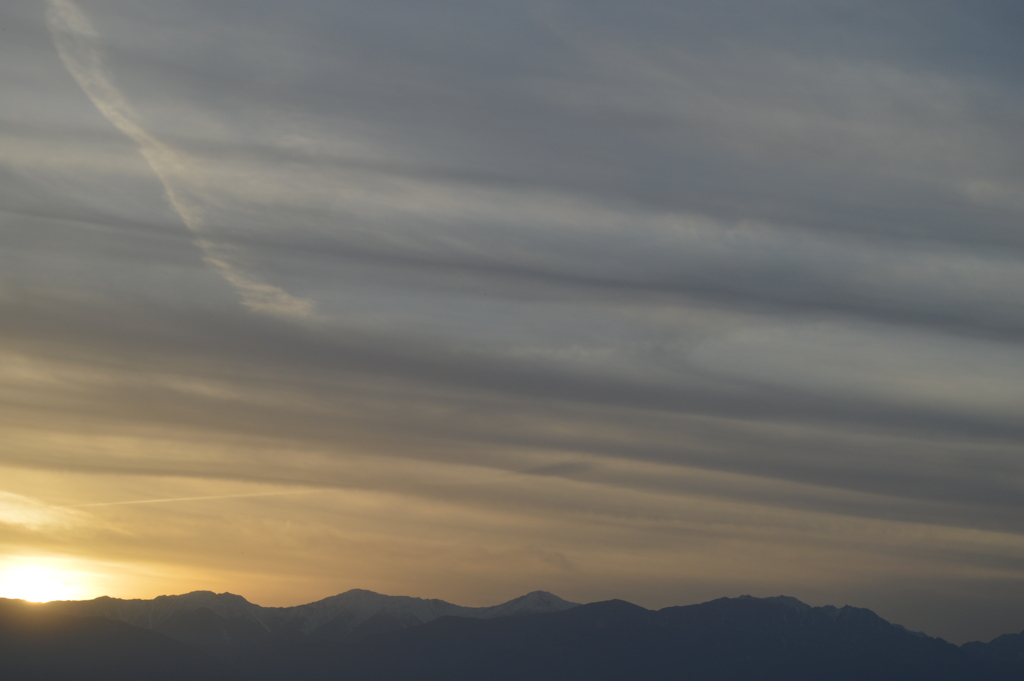 夕日 一宮町  笛吹市 山梨県