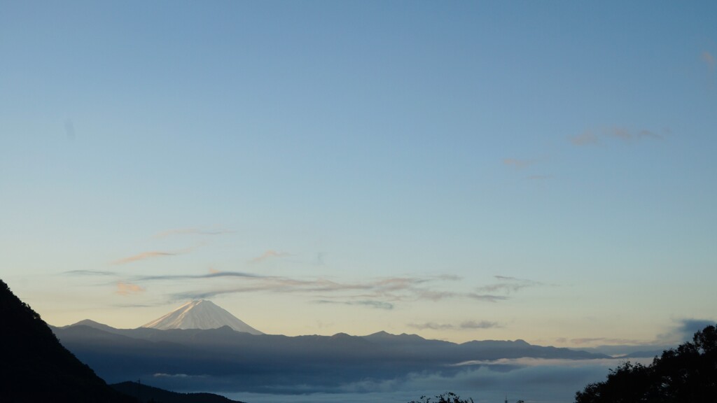 富士山 雲海 大沢バス停 山梨市 DSC06120