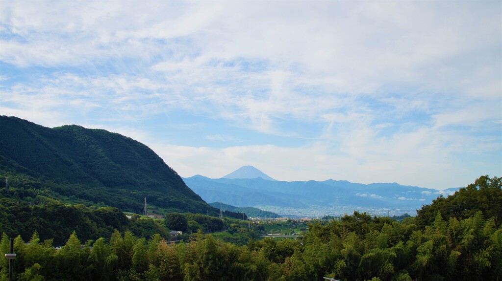 日本の風景 富士山 大沢バス停 山梨市 山梨県 DSC03632
