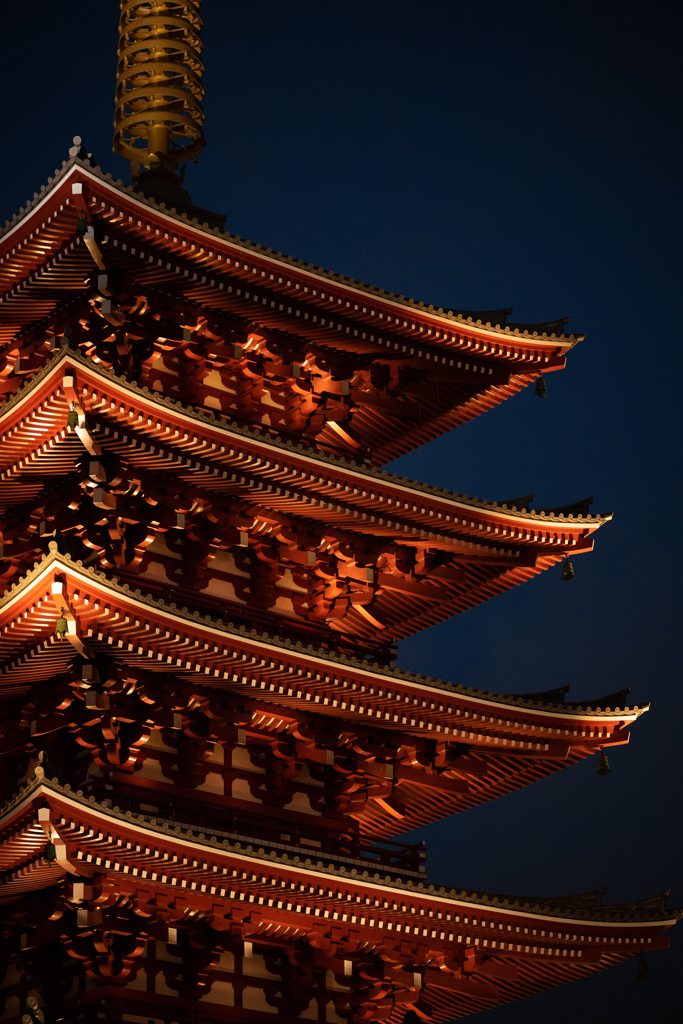 闇夜に浮かぶ朱