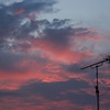 夕方雷雨、のち夕焼け。