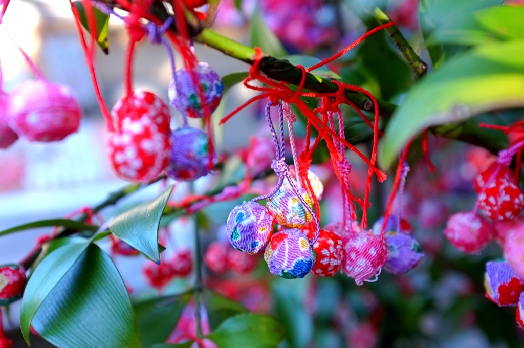 ちりめん根付のさくらんぼ。