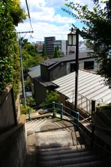 新宿区下落合4丁目 東長谷寺薬王院横の石段坂。