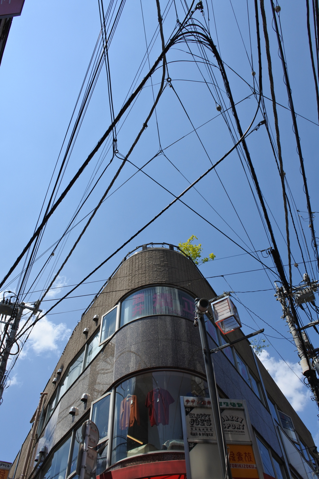 角地の建物が好き 角地の電線も素敵＾＾。