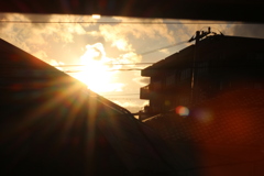 夕陽。