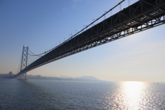 船からの明石海峡大橋