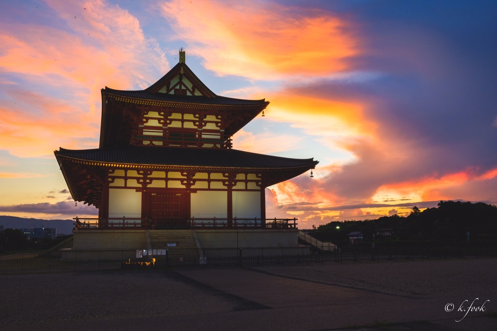 大極殿　夕景