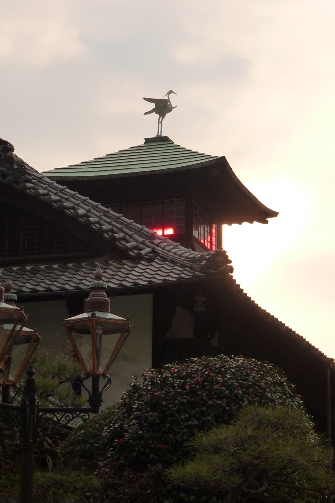 道後温泉 振鷺閣 夕景